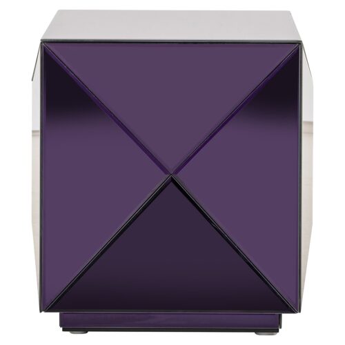 Bijzettafel Shifra Spiegelglas 40 x 40 cm - Paars - Afbeelding 3