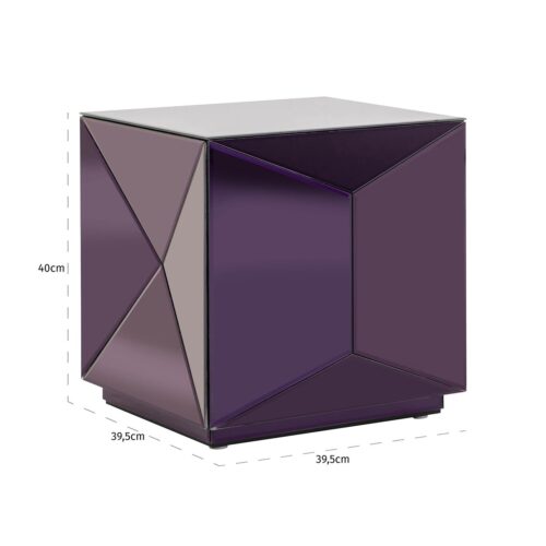Bijzettafel Shifra Spiegelglas 40 x 40 cm - Paars - Afbeelding 5