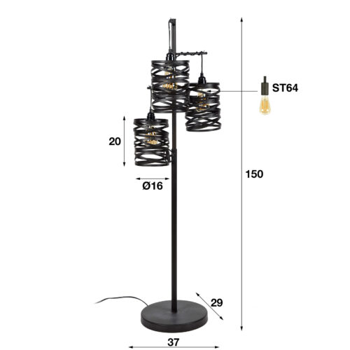Vloerlamp Spindle - 3 lampen - Afbeelding 18