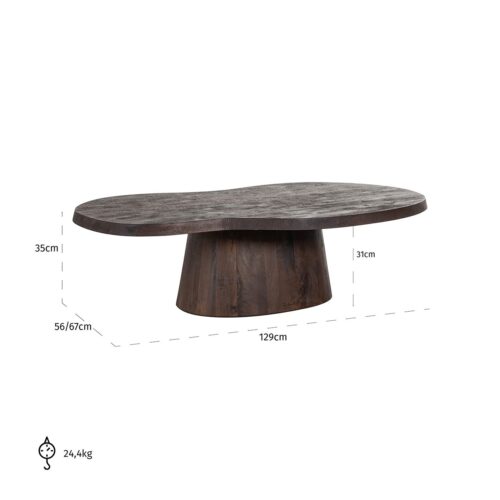 Organische Salontafel Odile Mangohout - Bruin - Afbeelding 5