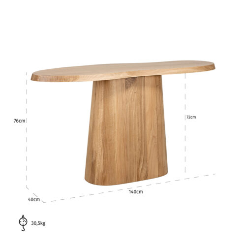 Organische Sidetable Riva Eikenhout - 140 cm - Afbeelding 5
