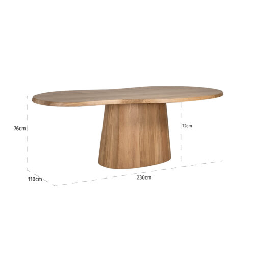 Organische Eettafel Riva Eiken 230 x 110 cm - Naturel - Afbeelding 4