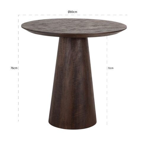 Bistrotafel Willow Mangohout - Ø80 cm - Afbeelding 3