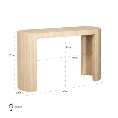 Ovale Sidetable Biltmore Travertin - 140 cm - Afbeelding 5
