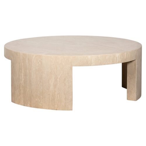 Ronde Salontafel Biltmore Travertin Ø100 cm - Beige