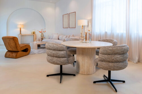 Ronde Eettafel Renaissance Ø130cm Travertin - Beige - Afbeelding 5