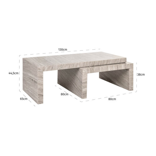 Salontafel Novaz set van 2 - Wit - Afbeelding 5