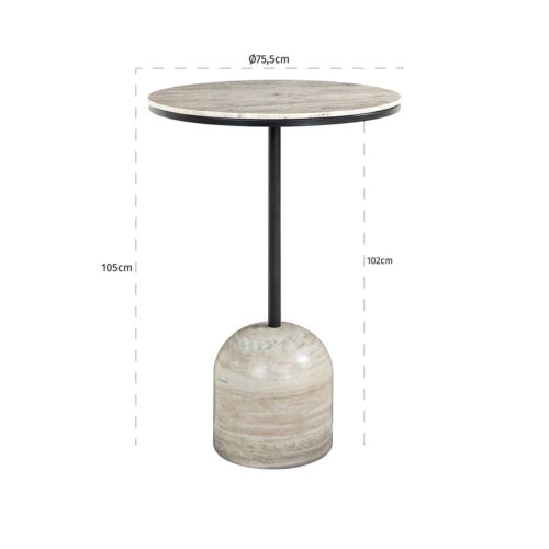 Ronde Bartafel Duncan Marmer - Ø75 cm - Afbeelding 2
