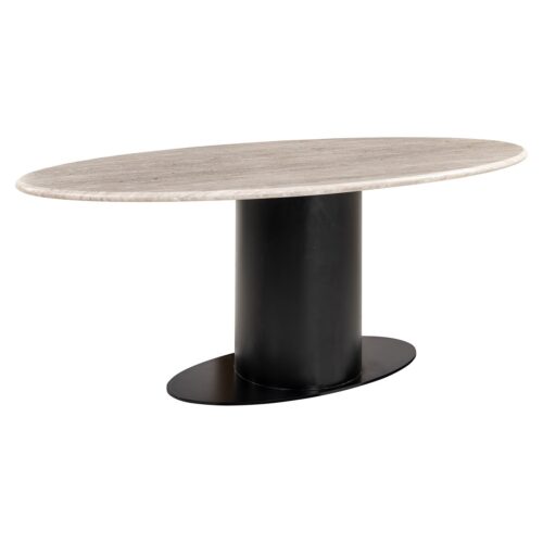 Ovale Eettafel Brodman Marmer 200 x 100 cm - Wit