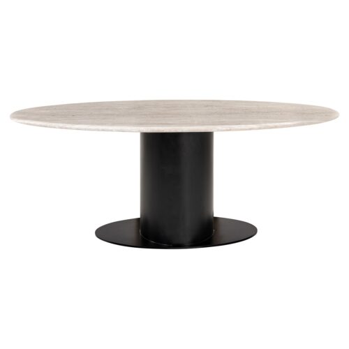 Ovale Eettafel Brodman Marmer 200 x 100 cm - Wit - Afbeelding 4
