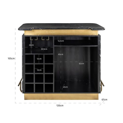 Bartafel Bombay Marmer - 120 x 67 cm - Afbeelding 4