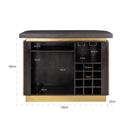 Bartafel Martini Travertin en hout - 140 x 60cm - Afbeelding 4