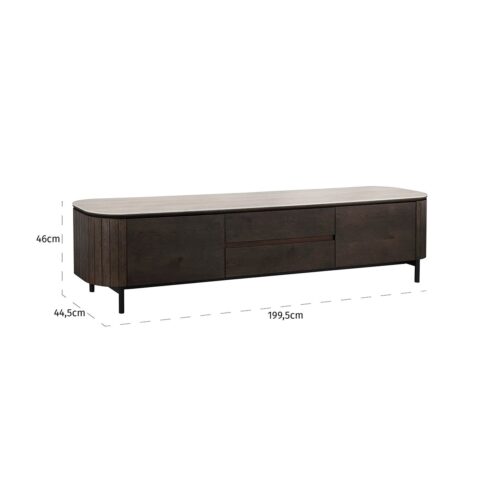 Tv-dressoir Ritz 2-deurs 1-la (Brown) - Afbeelding 3