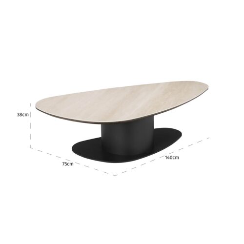 Organische Salontafel Ritz 140 x 75 cm -Travertin - Afbeelding 3