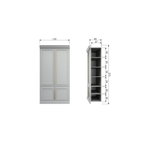 Kledingkast Organize 44x215cm - Mist - Afbeelding 12