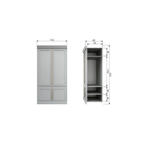 Kledingkast Organize 62x215cm - Mist - Afbeelding 12