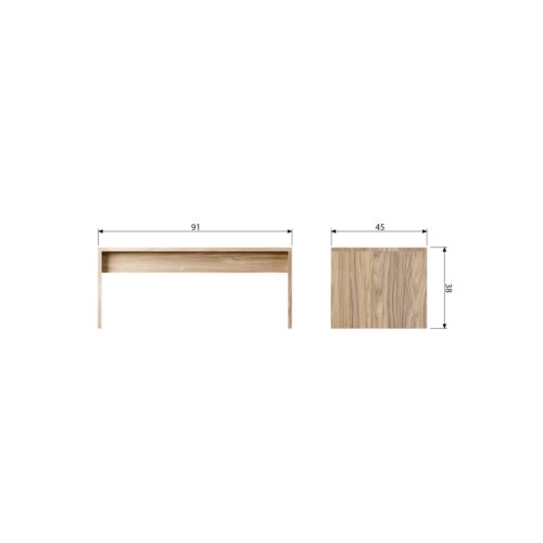 Salontafel Freeke Notenfineer 91 x 45cm - Afbeelding 7