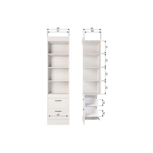 Boekenkast Bold Grenen 215 x 54cm - Sneeuwwit - Afbeelding 8