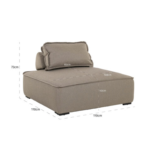 Outdoor Loungstoel Lounge - Taupe - Afbeelding 6