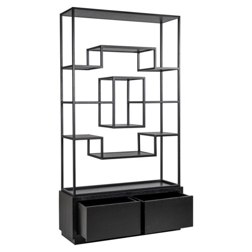 Wandkast Bonvoy black 2-laden (Black) - Afbeelding 5