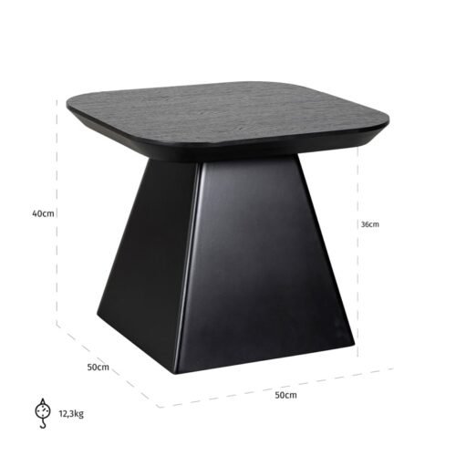 Bijzettafel Bonvoy Eiken 50 x 50 cm - Zwart - Afbeelding 4