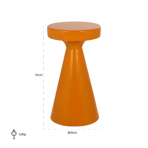 Ronde Bijzettafel Kimble 53 cm hoog - Oranje - Afbeelding 2