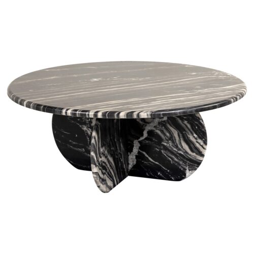 Ronde Salontafel Bancroft Marmer Ø90 cm -Zwart