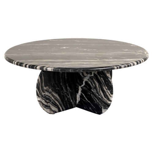 Ronde Salontafel Bancroft Marmer Ø90 cm -Zwart - Afbeelding 2