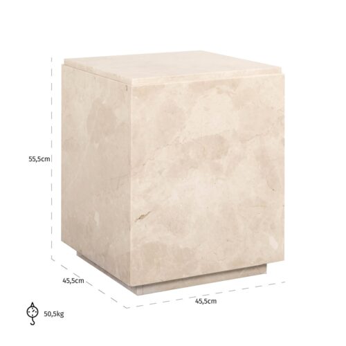 Bijzettafel Stanford Marmer 45 x 45 cm - Beige - Afbeelding 4