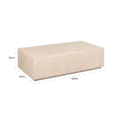 Salontafel Stanford Marmer 125 x 70cm - Beige - Afbeelding 4