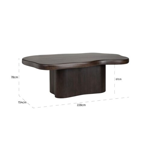 Organische Eettafel Sherman 230 x 139 cm - Bruin - Afbeelding 4