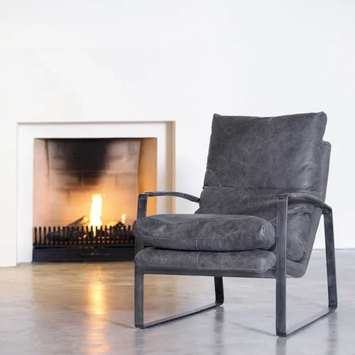 Fauteuil Lex - Antraciet vintage leer - Afbeelding 38