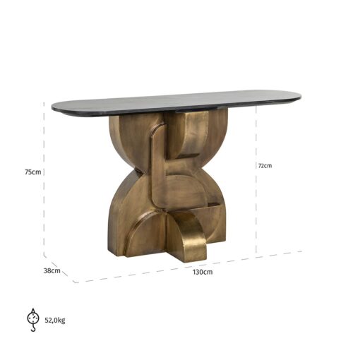 Ovale Sidetable Maddox Marmer - 130 cm - Afbeelding 5