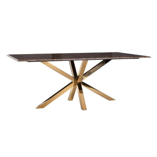 Eettafel Conrad Faux Marmer 200 x 100 cm - Goud