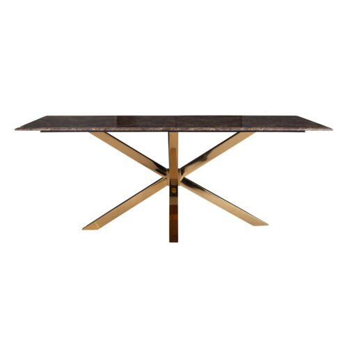 Eettafel Conrad Faux Marmer 200 x 100 cm - Goud - Afbeelding 4