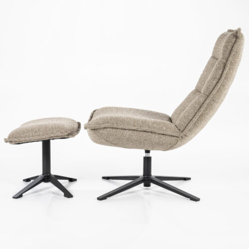 Fauteuil Marcus met voetenbank Beige - Afbeelding 17
