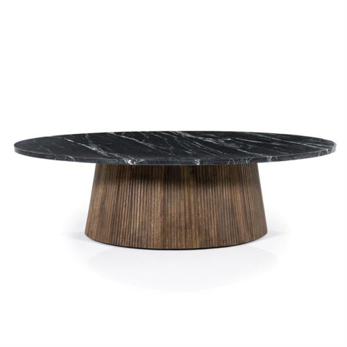 Ovale Salontafel Maxim Mangohout en Marmer 120 x 70 cm - Afbeelding 11