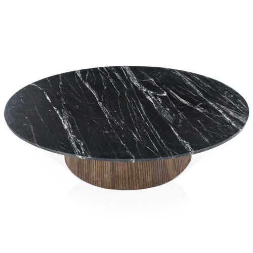 Ovale Salontafel Maxim Mangohout en Marmer 120 x 70 cm - Afbeelding 13