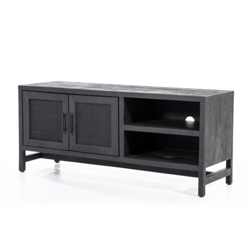 TV-meubel Vic Mangohout Webbing 130cm - Zwart (showroom model) - Afbeelding 21