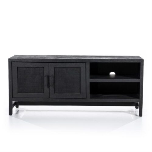 TV-meubel Vic Mangohout Webbing 130cm - Zwart (showroom model) - Afbeelding 16