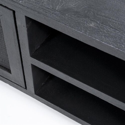 TV-meubel Vic Mangohout Webbing 130cm - Zwart (showroom model) - Afbeelding 19