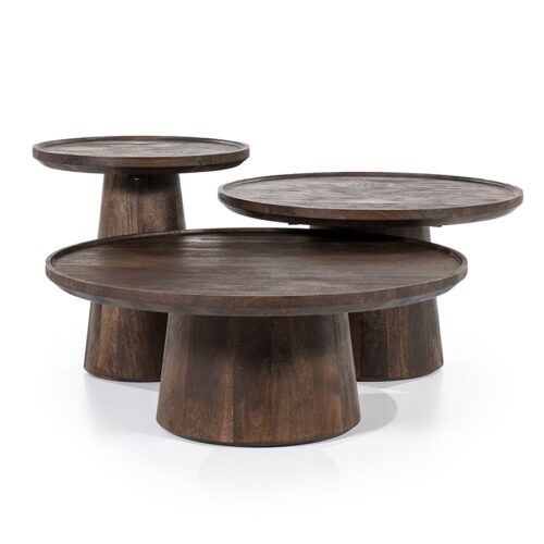 Ronde Salontafel Ron Mangohout 80 cm - Bruin - Afbeelding 7