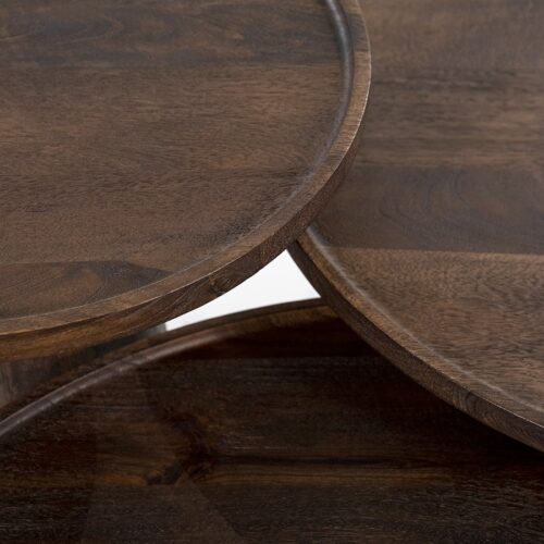 Ronde Salontafel Ron Mangohout 80 cm - Bruin - Afbeelding 13