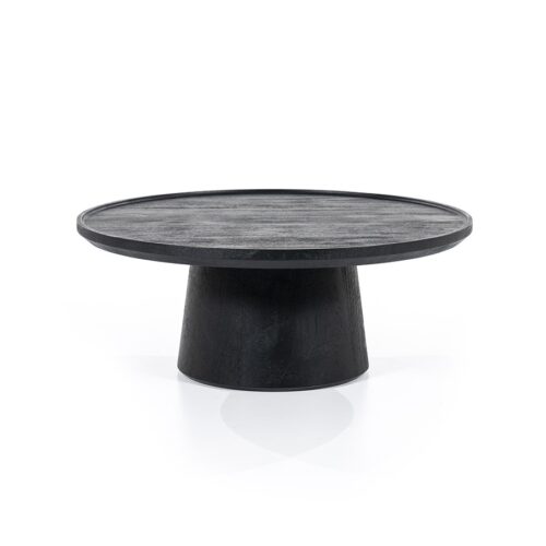 Ronde Salontafel Ron Mangohout 80cm - Zwart - Afbeelding 8