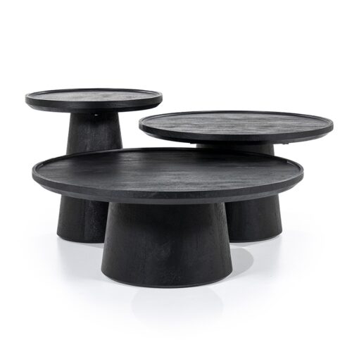 Ronde Salontafel Ron Mangohout 66 cm - Zwart - Afbeelding 8