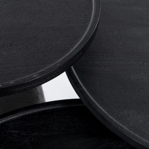 Ronde Salontafel Ron Mangohout 66 cm - Zwart - Afbeelding 7