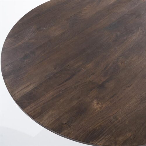 Ronde Eettafel Aron Mangohout Bruin - 130cm - Afbeelding 17