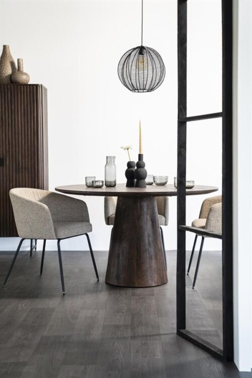 Ronde Eettafel Aron Mangohout Bruin - 130cm - Afbeelding 20
