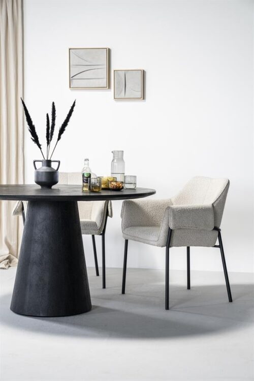 Ronde Eettafel Aron Mangohout Zwart - 130cm - Afbeelding 17
