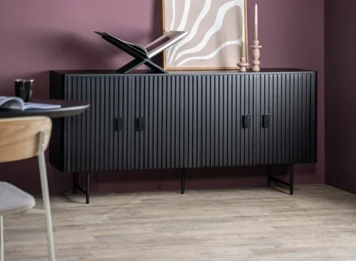 Dressoir Remi Mangohout en Metaal 170cm - Zwart - Afbeelding 18